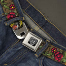 BD Wings Logo CLOSE-UP Full Color Black Silver Seatbelt Belt - Death Before Dishonor Olive Webbing