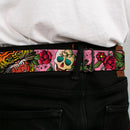 BD Wings Logo CLOSE-UP Full Color Black Silver Seatbelt Belt - Death Before Dishonor Pink Webbing