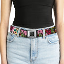 BD Wings Logo CLOSE-UP Full Color Black Silver Seatbelt Belt - Death Before Dishonor Pink Webbing