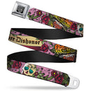 BD Wings Logo CLOSE-UP Full Color Black Silver Seatbelt Belt - Death Before Dishonor Pink Webbing