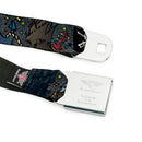 BD Wings Logo CLOSE-UP Full Color Black Silver Seatbelt Belt - Dead Men Tell No Tales Gray Webbing