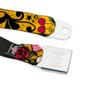 BD Wings Logo CLOSE-UP Full Color Black Silver Seatbelt Belt - Dad & Dad Yellow Webbing