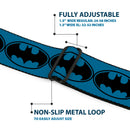 Batman Black Silver Seatbelt Belt - Bat Signal-3 Blue/Black/Blue Webbing
