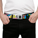 Batman Black/Silver Seatbelt Belt - BATGIRL-IS SHE HERO OR VILLAIN? w/Batgirl in Action Webbing