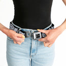 Batman Black Silver Seatbelt Belt - Batman Utility Belt Black/Gray Webbing