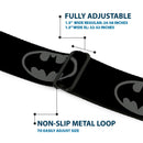 Batman Black Silver Seatbelt Belt - Batman Shield Black/Gray Webbing