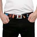 Arkham City Snowflake Full Color Black Red Seatbelt Belt - Batman Arkham City 3-Character/2-Scene Panels Webbing