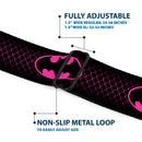 Batman Full Color Black Hot Pink Seatbelt Belt - Batman Shield/Chainlink Black/Hot Pink Webbing