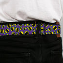 Bat Signal Full Color Black White Yellow Seatbelt Belt - Bat Signal Scattered Purple/Blue/Yellow/Black Webbing