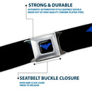 Nightwing Logo Full Color Black Blue Seatbelt Belt - Nightwing Logo Black/Blue Webbing