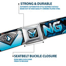 Nightwing Logo2 Full Color Black Blues Yellow Seatbelt Belt - NIGHTWING Poses/Logo Black/Blues Webbing