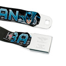 Bat Signal Full Color Black Gray Blues Seatbelt Belt - BATMAN Poses/Bat Signal CLOSE-UP Black/Grays/Blues Webbing