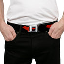 Red Hood Logo Full Color Black Red Seatbelt Belt - Red Hood Logo Black/Red Webbing