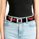 Red Hood Logo Full Color Black Red Seatbelt Belt - Red Hood Logo Black/Red Webbing