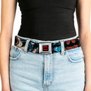 Batman Full Color Black Red Seatbelt Belt - Flashpoint Batman Action Pose2/Shattered Bat Signal/Cityscape Webbing