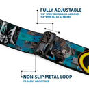 Bat Shield Glow Checkers Full Color Blues Grays Gold Black Seatbelt Belt - Batman Detective Comics 2-Poses/Bat Signal Checker Blues/Grays/Yellow/Black Webbing
