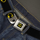 Batman Full Color Black/Yellow Seatbelt Belt - Batman Shield Black/Yellow Webbing