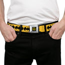 Batman Full Color Black Yellow Seatbelt Belt - Bat Signal-3 Yellow/Black/Yellow Webbing