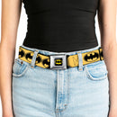Batman Full Color Black Yellow Seatbelt Belt - Bat Signal-3 Yellow/Black/Yellow Webbing