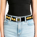 Batman Full Color Black Yellow Seatbelt Belt - Bat Signal-3 Black/Yellow/Black Webbing