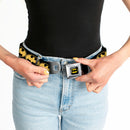 Batman Full Color Black Yellow Seatbelt Belt - Bat Signal-3 Black/Yellow/Black Webbing