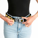 Batman Full Color Black Yellow Seatbelt Belt - Bat Signal-1 Black/Yellow Webbing