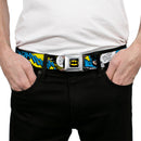 Batman Full Color Black Yellow Seatbelt Belt - Batman Scene1 Webbing