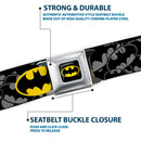 Batman Full Color Black Yellow Seatbelt Belt - Batman & Villains1 Webbing