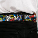Batman Full Color Black Yellow Seatbelt Belt - Batman & Joker Comic Blocks Webbing