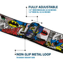 Batman Full Color Black Yellow Seatbelt Belt - Batman & Joker Comic Blocks Webbing