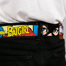 Batman Full Color Black Yellow Seatbelt Belt - BATGIRL in Action w/Face CLOSE-UP Webbing