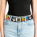 Batman Full Color Black Yellow Seatbelt Belt - BATGIRL in Action w/Face CLOSE-UP Webbing