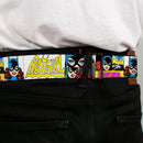 Batman Full Color Black Yellow Seatbelt Belt - BATGIRL Panels Yellow/Pink Webbing