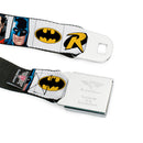 Batman Full Color Black Yellow Seatbelt Belt - Batman & Robin Blocks White Webbing