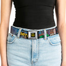 Batman Full Color Black Yellow Seatbelt Belt - BATMAN & Villains2/Cityscape Webbing