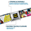 Batman Full Color Black Yellow Seatbelt Belt - BATMAN & Villains2/Cityscape Webbing