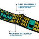 Batman Full Color Black Yellow Seatbelt Belt - Batman Face & Logo Sketch/NANANA! Black/Yellow/Aqua Webbing