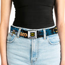 Batman Full Color Black Yellow Seatbelt Belt - BATMAN Action Poses/Bat Signal Black Webbing