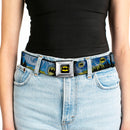 Batman Full Color Black Yellow Seatbelt Belt - Batman Dark Starry Night Webbing