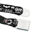 Batman Full Color Black/Yellow Seatbelt Belt - Batman Gotham City Graffiti Collage Black/White Webbing
