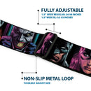 Batman Full Color Black/Yellow Seatbelt Belt - Batman Batgirl and Joker Comic Book Cover Face Close-Ups Black Webbing