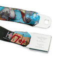 DC COMICS FOREVER EVIL Full Color Black Gray Seatbelt Belt - Superman Forever Evil Issue 23.1 BIZARRO #1 Cover Pose Blues/Red Webbing