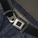 Batman Full Color Black/Silver/Black Seatbelt Belt - Black Webbing