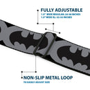 Batman Full Color Black Silver Black Seatbelt Belt - Bat Signal-5 Black/Gray/Black Webbing