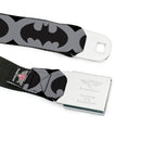 Batman Full Color Black Silver Black Seatbelt Belt - Bat Signal-5 Black/Gray/Black Webbing