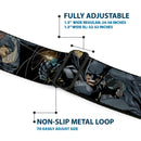 Batman Full Color Black Silver Black Seatbelt Belt - New 52 Batman Shooting/Jumping Poses Grays Webbing