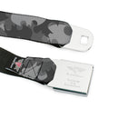 Batman Full Color Black Silver Black Seatbelt Belt - Bat Signal Stacked Black/Grays Webbing