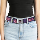 THE APOTHECARY DIARIES Title Logo Full Color Black/Red/White Seatbelt Belt - THE APOTHECARY DIARIES Chibi Maomao Pose and Title Logo Purple Webbing