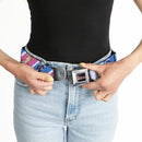 THE APOTHECARY DIARIES Title Logo Full Color Black/Red/White Seatbelt Belt - The Apothecary Diaries Gyokuyo and Lihua Pose Blocks White/Pink/Blue Webbing