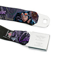 Catwoman Face Full Color Purple Seatbelt Belt - CATWOMAN-NINE LIVES OF A FELINE FATALE Pose2/Jewelry/Black Cat Purples Webbing
